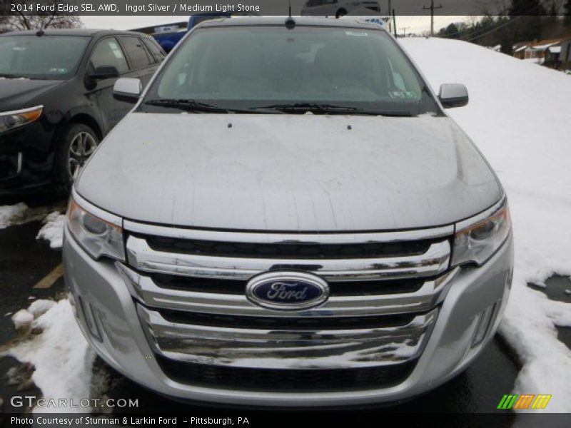 Ingot Silver / Medium Light Stone 2014 Ford Edge SEL AWD