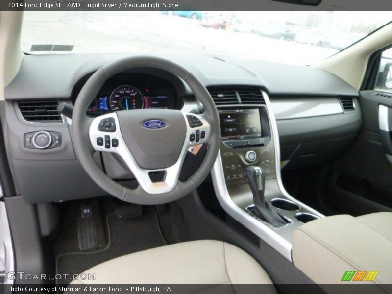 Ingot Silver / Medium Light Stone 2014 Ford Edge SEL AWD