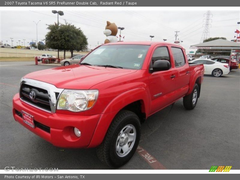 Radiant Red / Taupe 2007 Toyota Tacoma V6 SR5 PreRunner Double Cab
