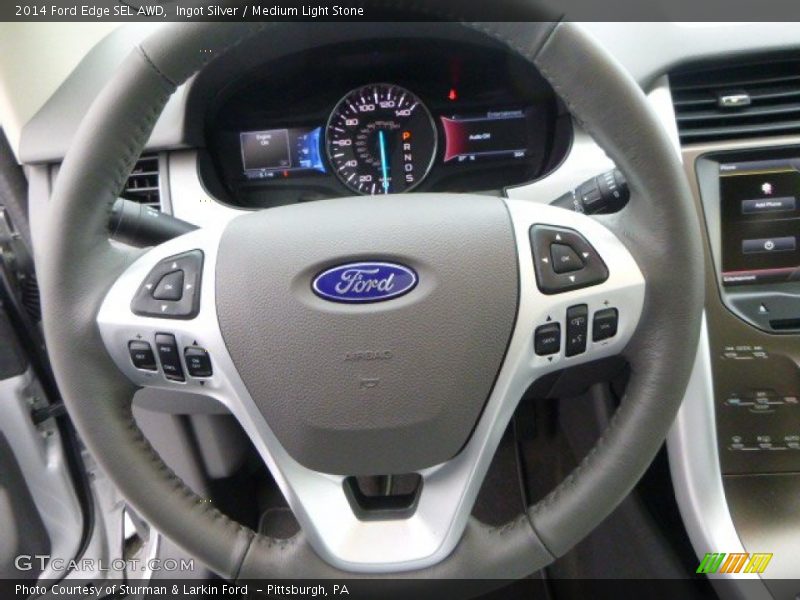 Ingot Silver / Medium Light Stone 2014 Ford Edge SEL AWD
