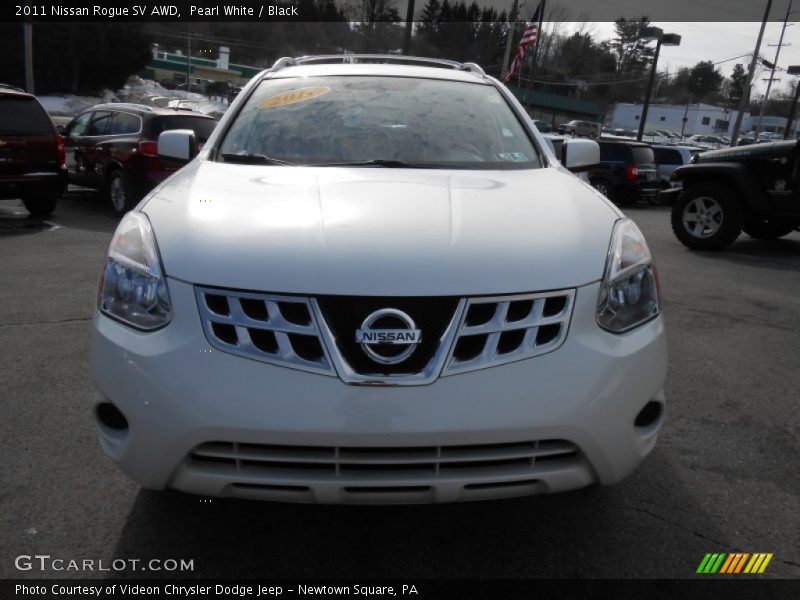 Pearl White / Black 2011 Nissan Rogue SV AWD