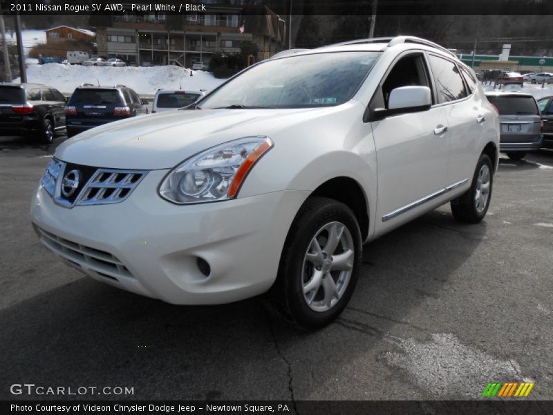Pearl White / Black 2011 Nissan Rogue SV AWD
