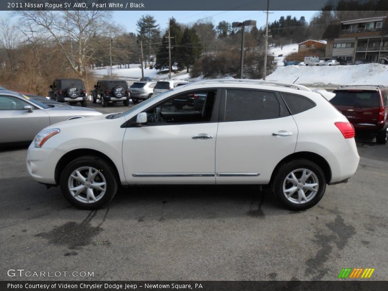 Pearl White / Black 2011 Nissan Rogue SV AWD