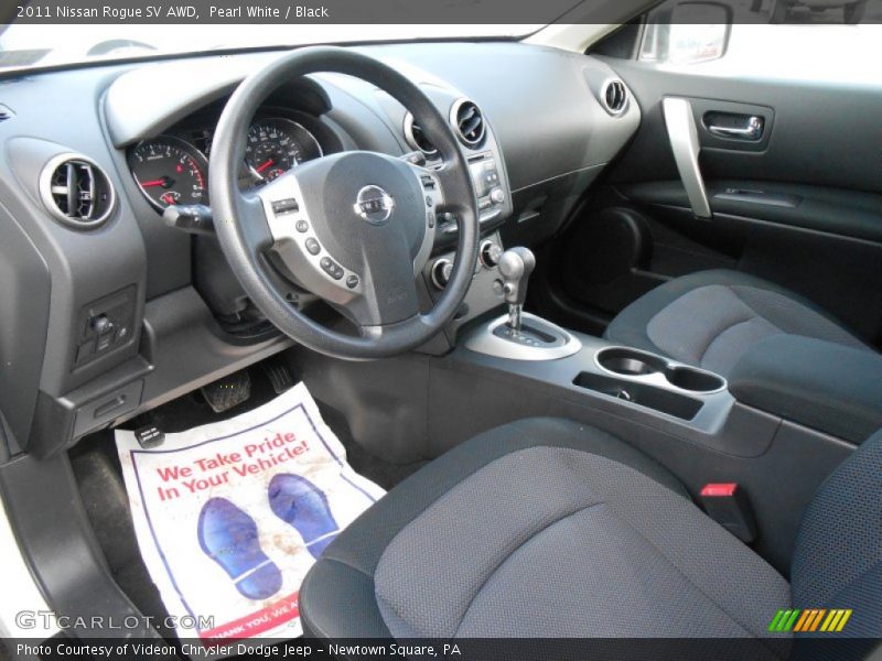 Pearl White / Black 2011 Nissan Rogue SV AWD