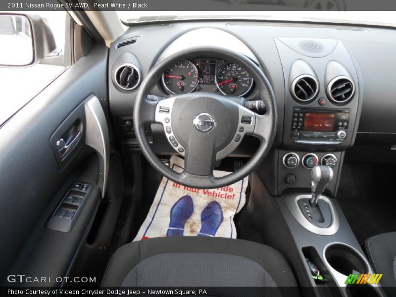 Pearl White / Black 2011 Nissan Rogue SV AWD