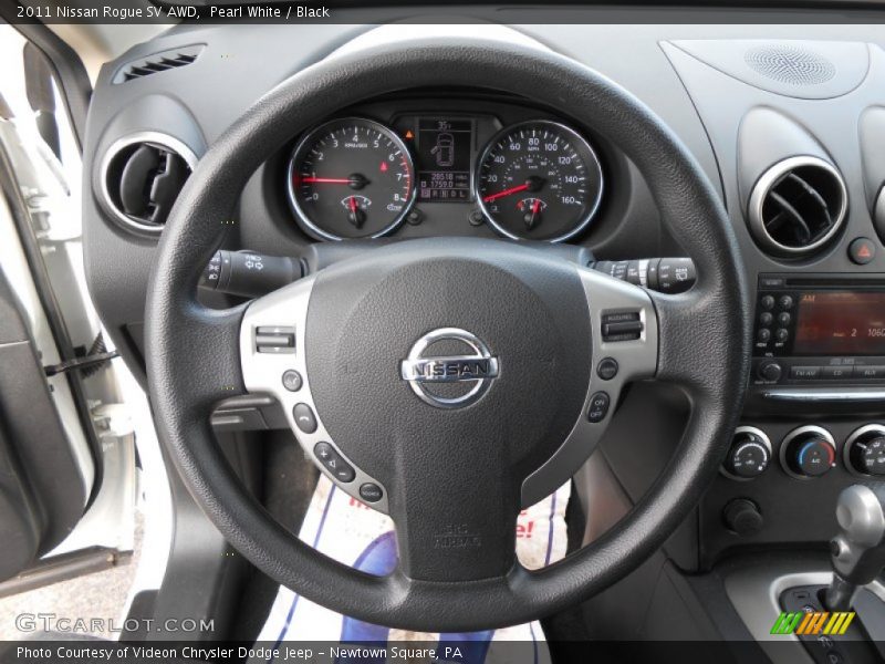 Pearl White / Black 2011 Nissan Rogue SV AWD