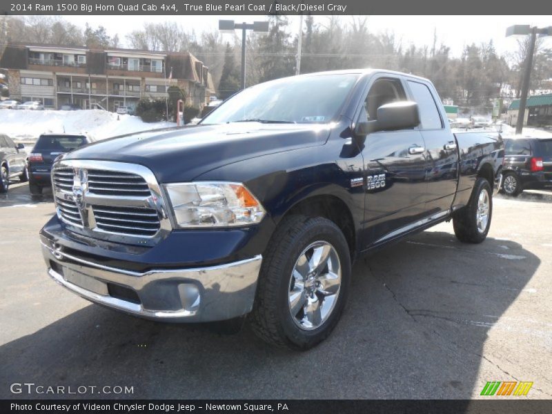 True Blue Pearl Coat / Black/Diesel Gray 2014 Ram 1500 Big Horn Quad Cab 4x4