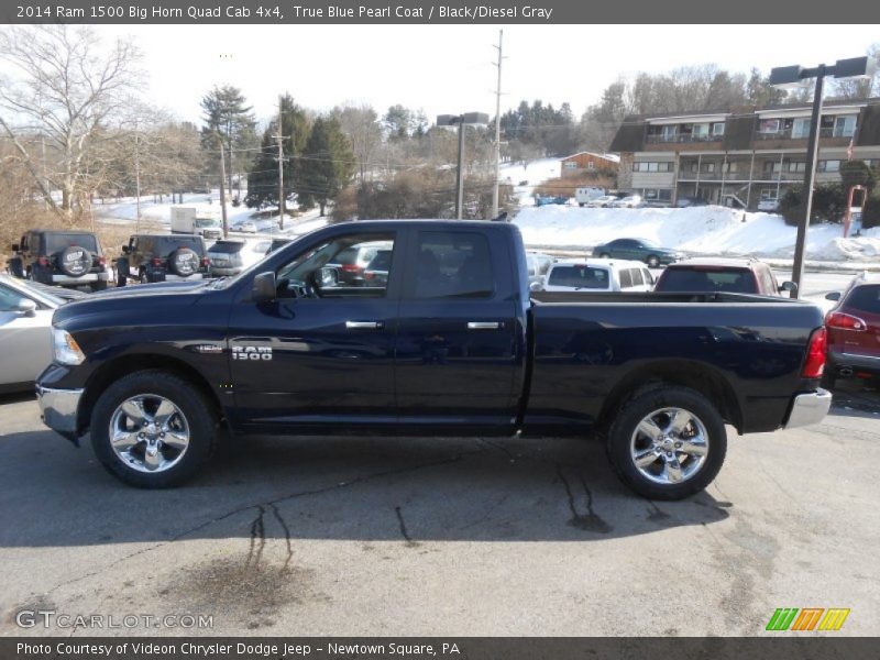 True Blue Pearl Coat / Black/Diesel Gray 2014 Ram 1500 Big Horn Quad Cab 4x4