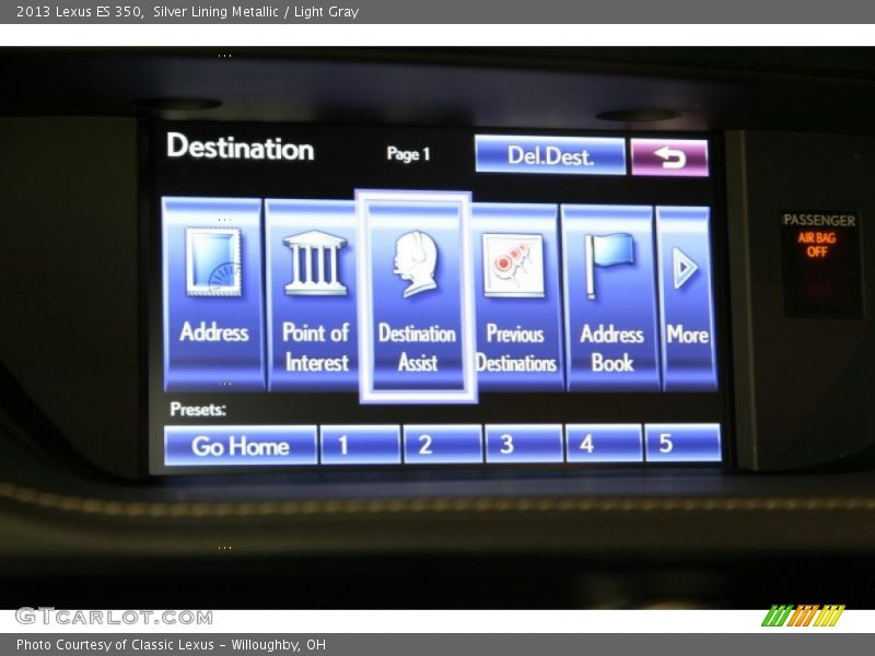 Silver Lining Metallic / Light Gray 2013 Lexus ES 350