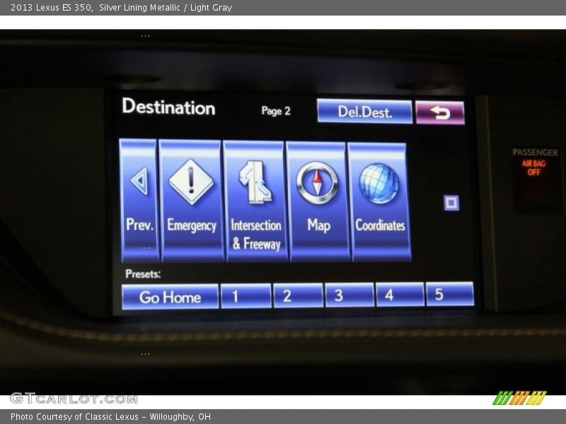 Silver Lining Metallic / Light Gray 2013 Lexus ES 350