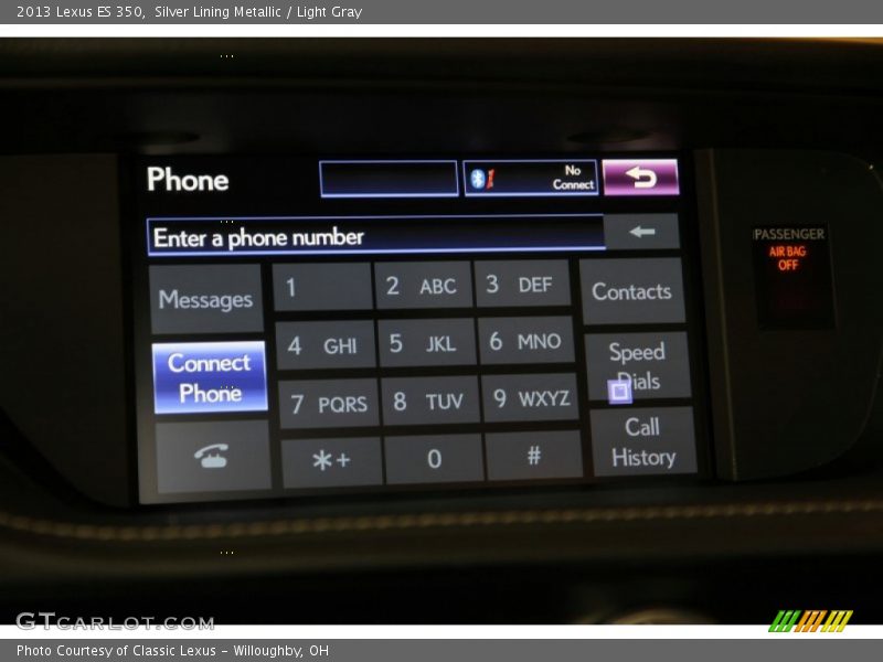 Silver Lining Metallic / Light Gray 2013 Lexus ES 350