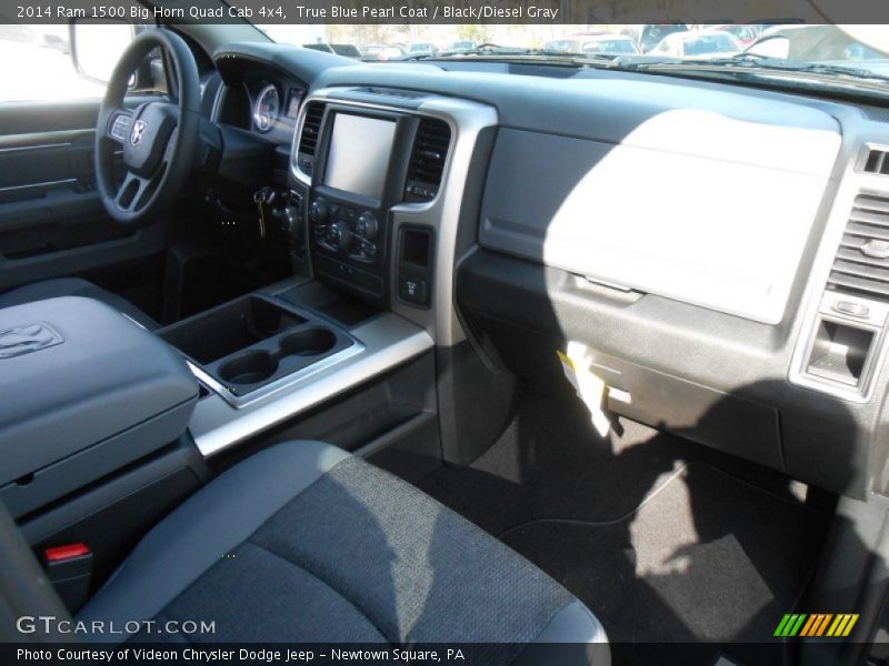 True Blue Pearl Coat / Black/Diesel Gray 2014 Ram 1500 Big Horn Quad Cab 4x4