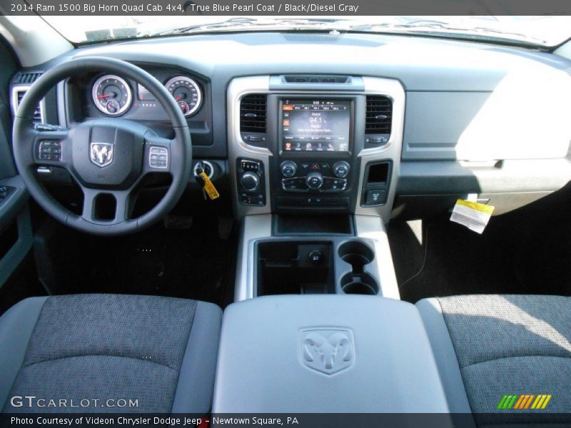 True Blue Pearl Coat / Black/Diesel Gray 2014 Ram 1500 Big Horn Quad Cab 4x4