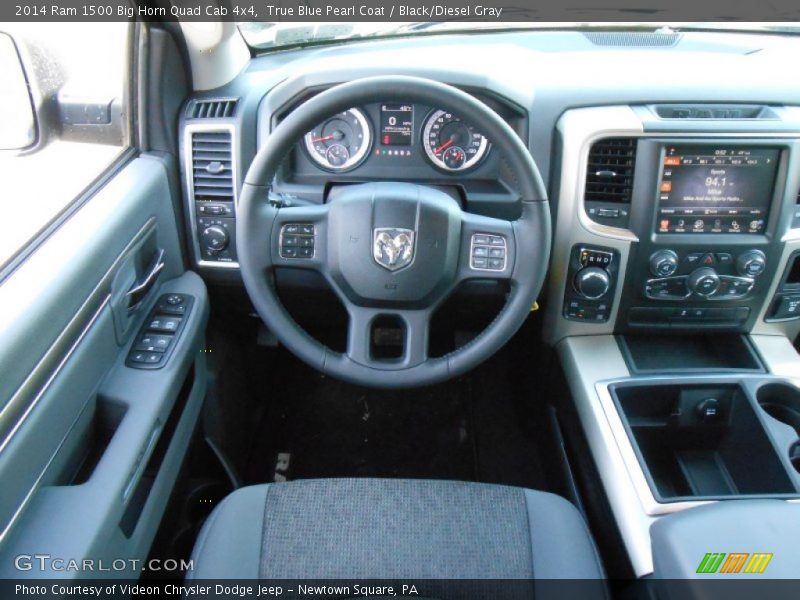 True Blue Pearl Coat / Black/Diesel Gray 2014 Ram 1500 Big Horn Quad Cab 4x4
