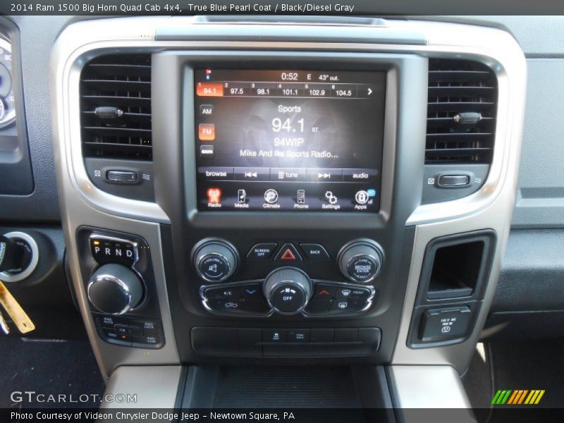True Blue Pearl Coat / Black/Diesel Gray 2014 Ram 1500 Big Horn Quad Cab 4x4