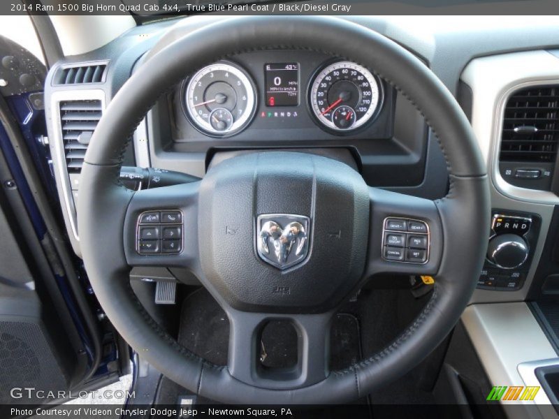 True Blue Pearl Coat / Black/Diesel Gray 2014 Ram 1500 Big Horn Quad Cab 4x4