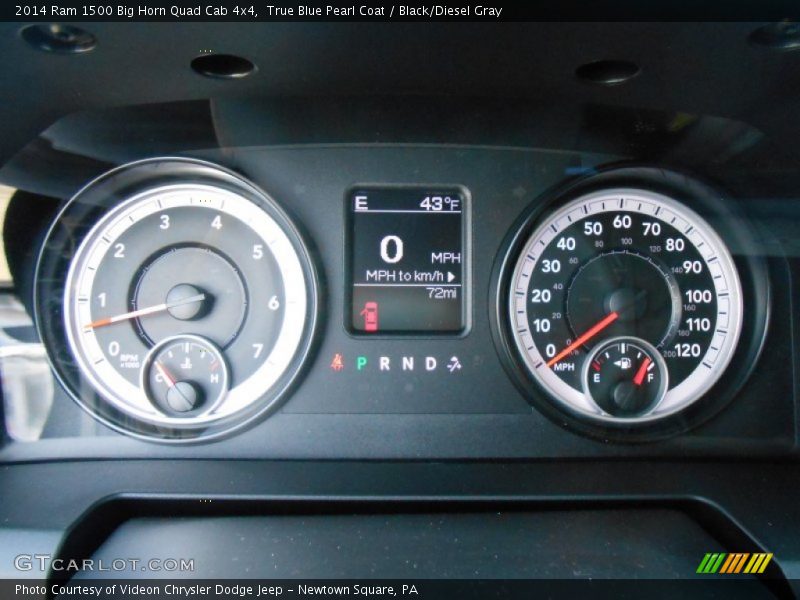 True Blue Pearl Coat / Black/Diesel Gray 2014 Ram 1500 Big Horn Quad Cab 4x4