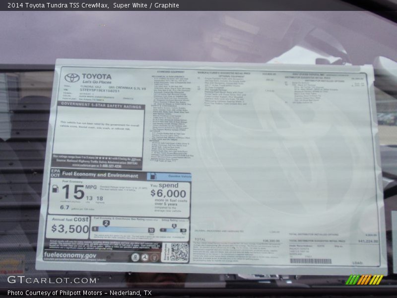 Super White / Graphite 2014 Toyota Tundra TSS CrewMax