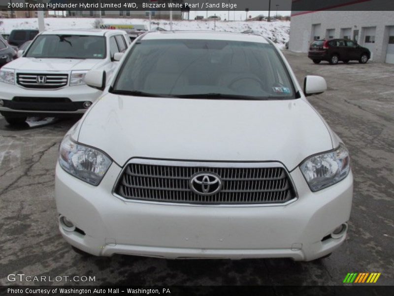 Blizzard White Pearl / Sand Beige 2008 Toyota Highlander Hybrid Limited 4WD