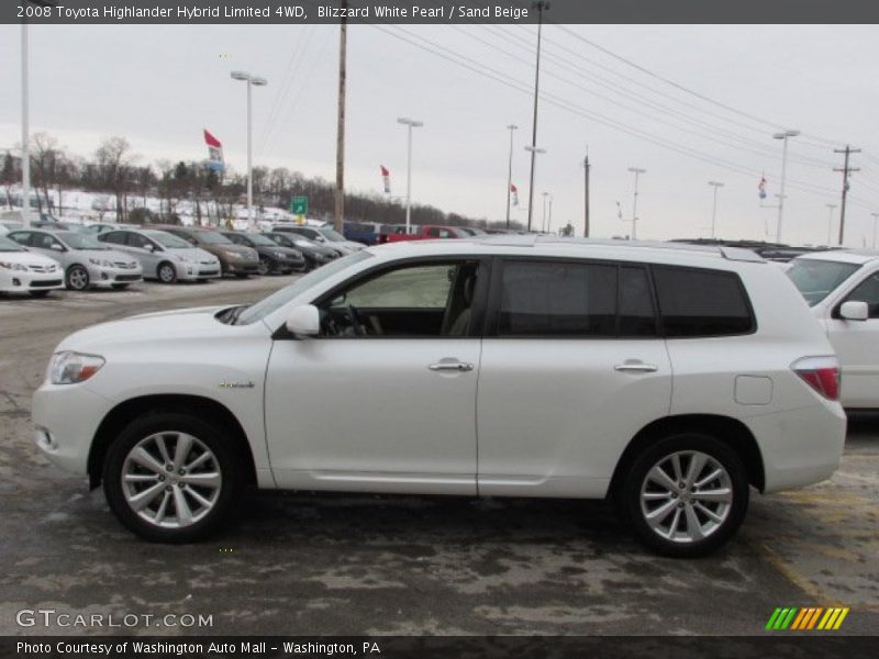 Blizzard White Pearl / Sand Beige 2008 Toyota Highlander Hybrid Limited 4WD