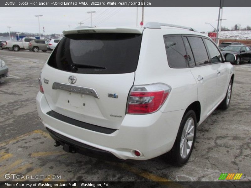 Blizzard White Pearl / Sand Beige 2008 Toyota Highlander Hybrid Limited 4WD
