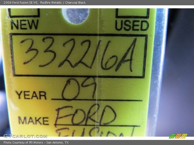 Redfire Metallic / Charcoal Black 2009 Ford Fusion SE V6