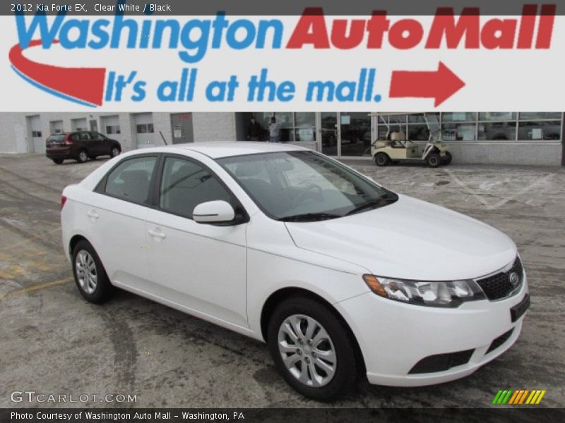 Clear White / Black 2012 Kia Forte EX