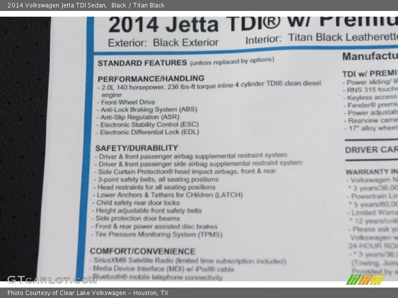 Black / Titan Black 2014 Volkswagen Jetta TDI Sedan