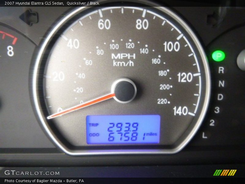 Quicksilver / Black 2007 Hyundai Elantra GLS Sedan
