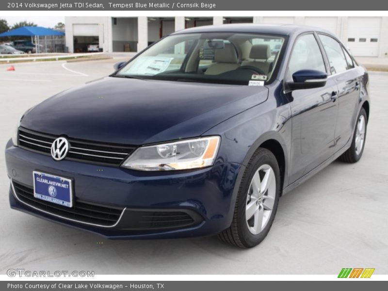 Tempest Blue Metallic / Cornsilk Beige 2014 Volkswagen Jetta TDI Sedan