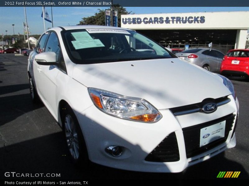 Oxford White / Charcoal Black 2012 Ford Focus SEL Sedan