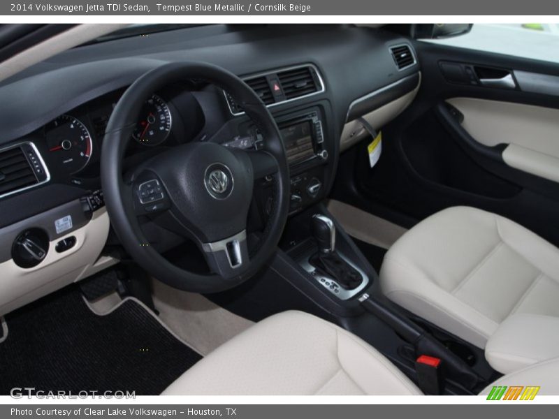 Tempest Blue Metallic / Cornsilk Beige 2014 Volkswagen Jetta TDI Sedan