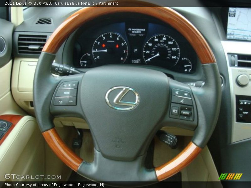 Cerulean Blue Metallic / Parchment 2011 Lexus RX 350 AWD