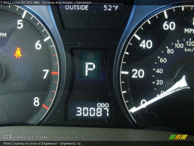 Cerulean Blue Metallic / Parchment 2011 Lexus RX 350 AWD