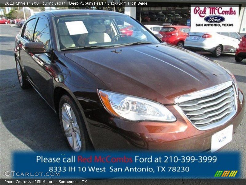 Deep Auburn Pearl / Black/Light Frost Beige 2013 Chrysler 200 Touring Sedan