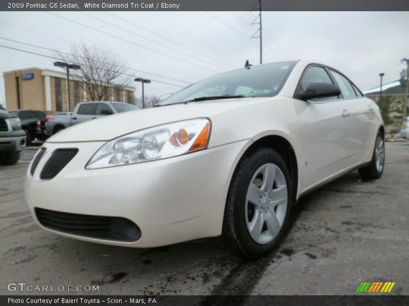 White Diamond Tri Coat / Ebony 2009 Pontiac G6 Sedan