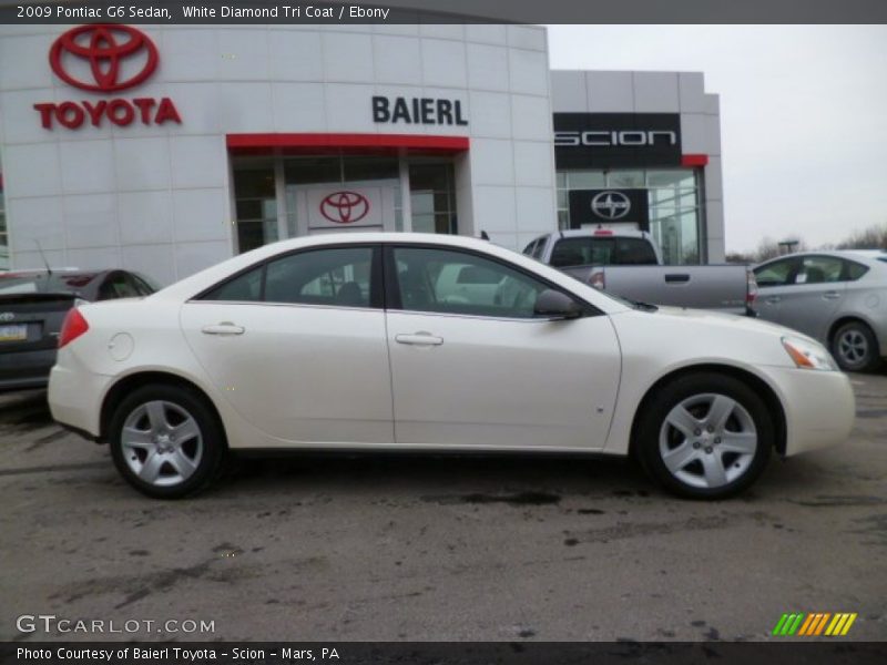 White Diamond Tri Coat / Ebony 2009 Pontiac G6 Sedan