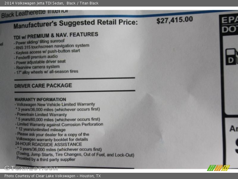 Black / Titan Black 2014 Volkswagen Jetta TDI Sedan