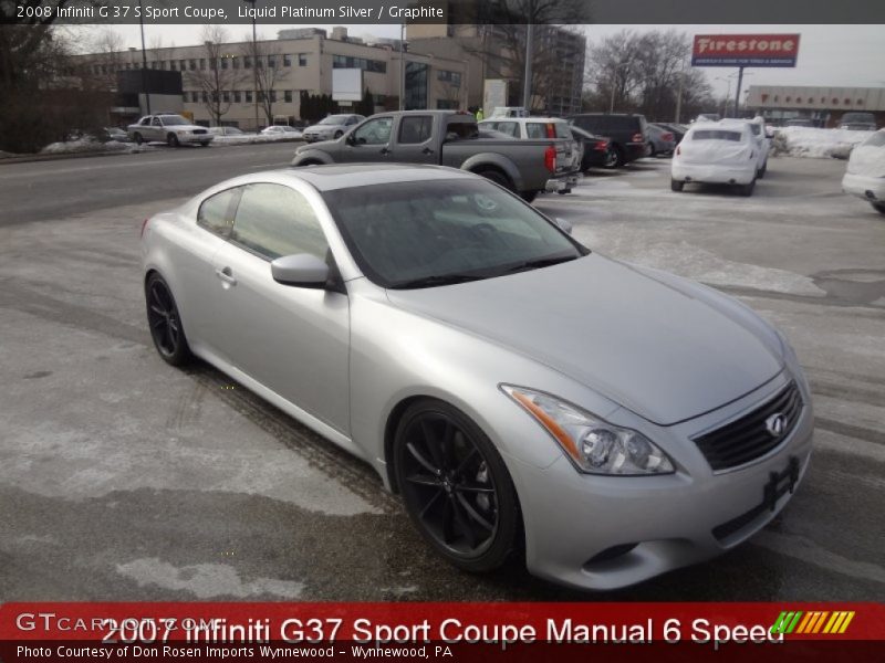 Liquid Platinum Silver / Graphite 2008 Infiniti G 37 S Sport Coupe