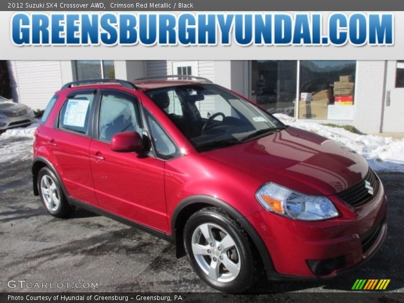 Crimson Red Metallic / Black 2012 Suzuki SX4 Crossover AWD