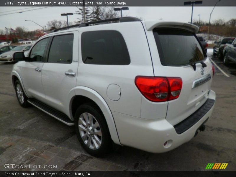 Blizzard White Pearl / Sand Beige 2012 Toyota Sequoia Platinum 4WD