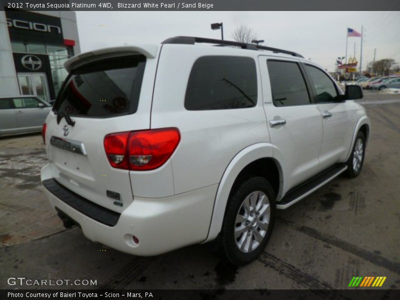 Blizzard White Pearl / Sand Beige 2012 Toyota Sequoia Platinum 4WD