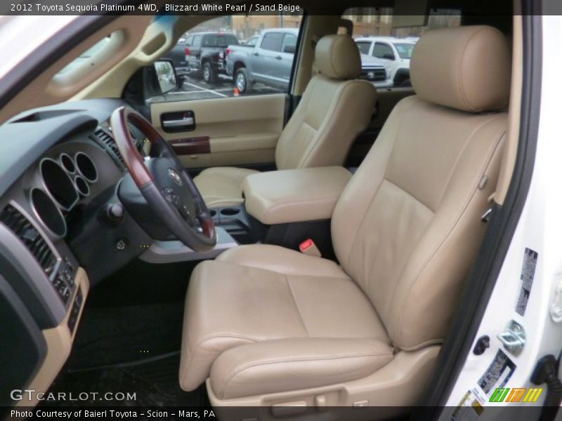 Blizzard White Pearl / Sand Beige 2012 Toyota Sequoia Platinum 4WD