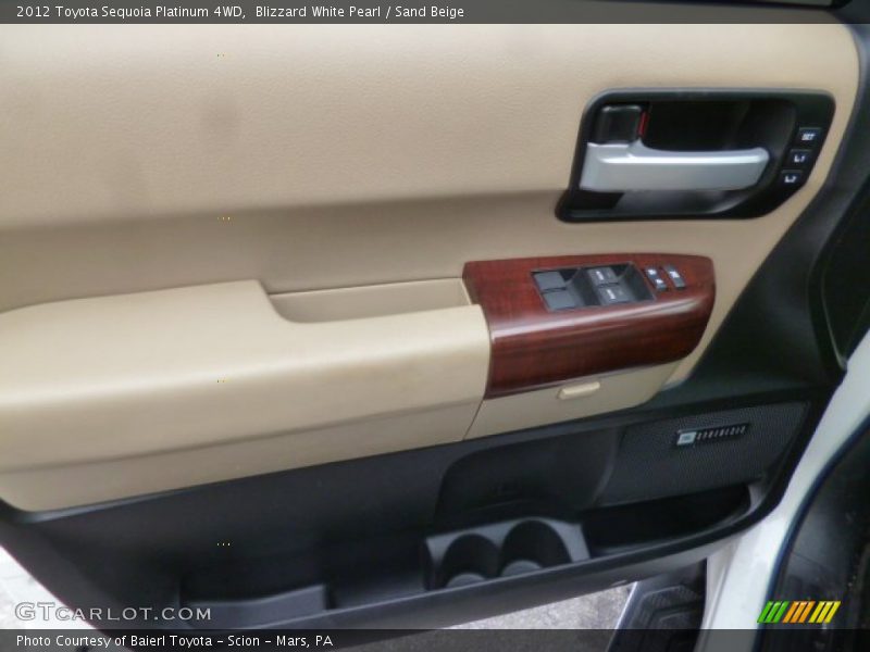 Blizzard White Pearl / Sand Beige 2012 Toyota Sequoia Platinum 4WD