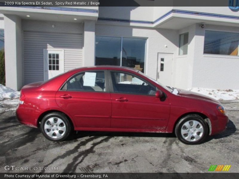 Spicy Red Metallic / Beige 2009 Kia Spectra EX Sedan