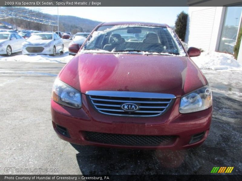 Spicy Red Metallic / Beige 2009 Kia Spectra EX Sedan