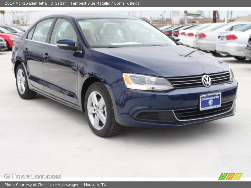 Tempest Blue Metallic / Cornsilk Beige 2014 Volkswagen Jetta TDI Sedan