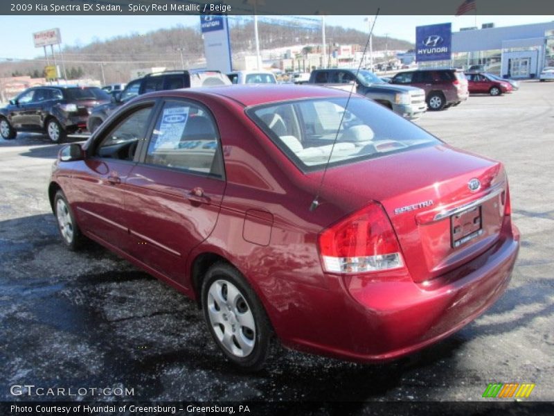 Spicy Red Metallic / Beige 2009 Kia Spectra EX Sedan