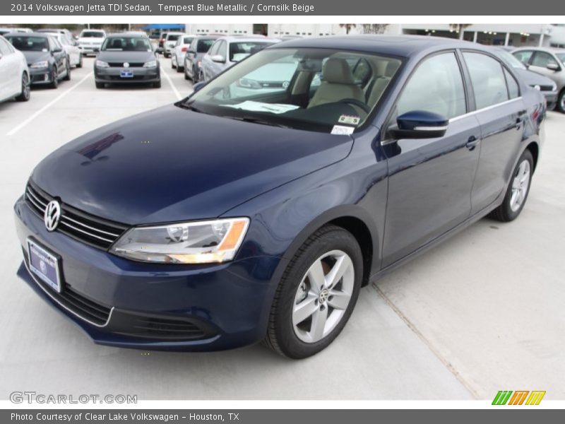 Tempest Blue Metallic / Cornsilk Beige 2014 Volkswagen Jetta TDI Sedan
