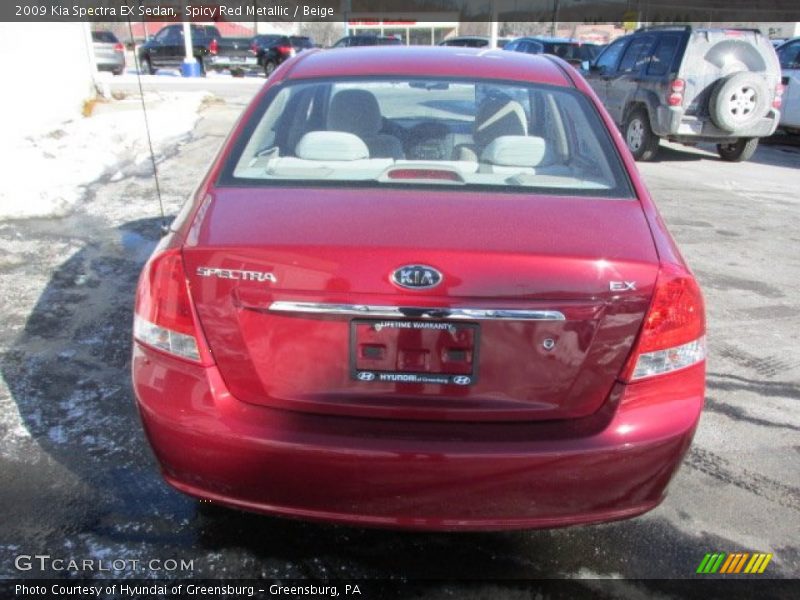 Spicy Red Metallic / Beige 2009 Kia Spectra EX Sedan